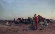 Eugene Alexis Girardet Prayer in the Desert oil on canvas